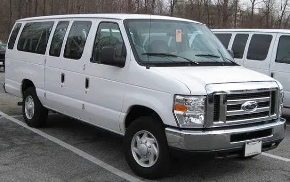 A white passenger van